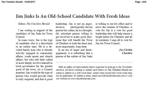 Old-School Candidate With Fresh Ideas